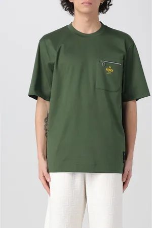 Fendi T-shirt in cotone con mini logo