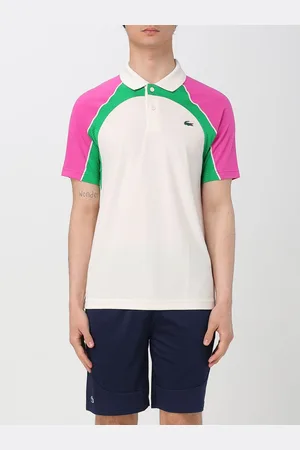 Lacoste Polo in poliestere tricolor con logo