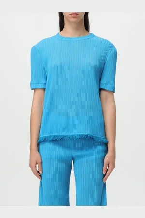Msgm T-shirt in tessuto plissettato