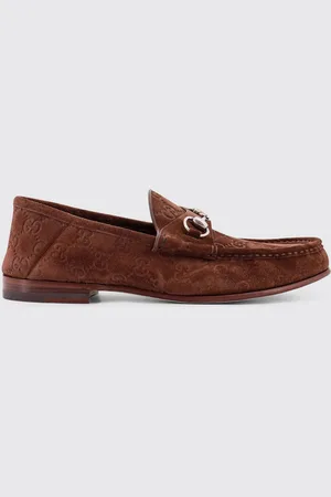 Gucci Mocassino Horsebit 1953 in camoscio con monogram goffrato