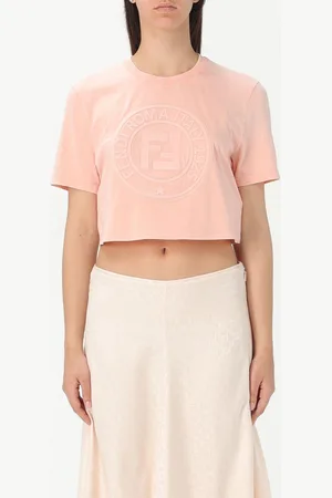 Fendi T-shirt cropped in cotone