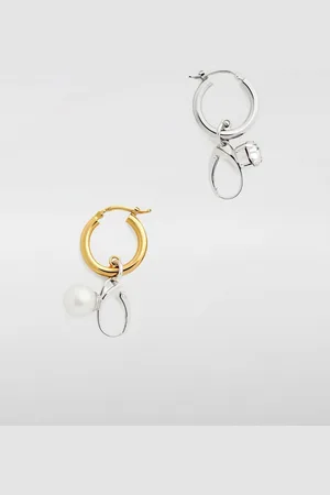 Maison Margiela Orecchini in ottone con strass e perle sintetiche