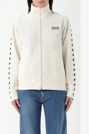 Golden Goose Felpa con zip e logo in poliestere