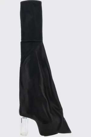 Rick Owens Stivale in pelle con drappeggio