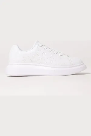 Roberto Cavalli Sneakers in pelle sintetica con monogram goffrato