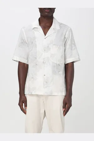 ELEVENTY Camicia in lino e cotone con stampa floreale