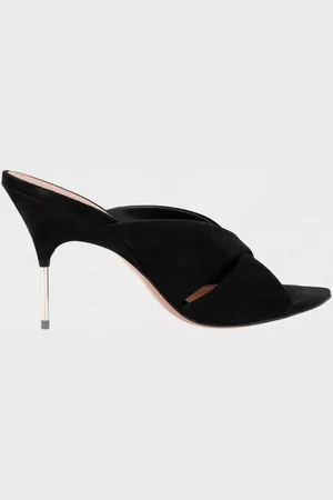 Amina Muaddi Mules Samantha in camoscio