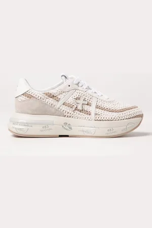 Premiata Sneakers Cassie in camoscio e maglia crochet