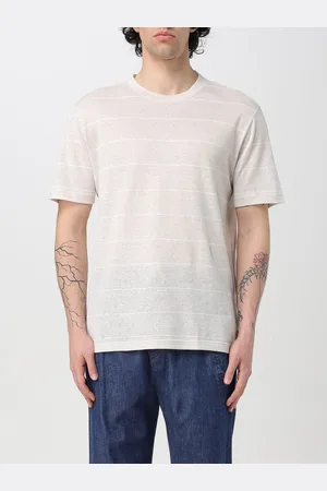 ELEVENTY T-shirt a righe in cotone e lino
