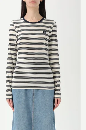 Ganni T-shirt in cotone biologico a righe