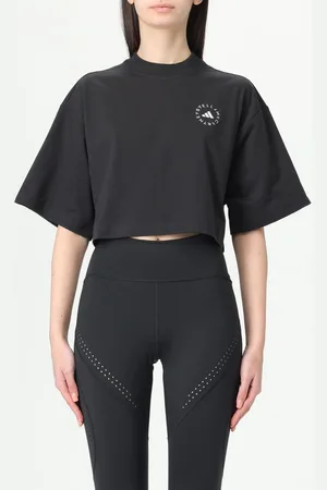 adidas T-shirt crop in poliestere con logo