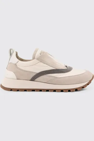 Brunello Cucinelli Sneakers in camoscio e nylon con monile