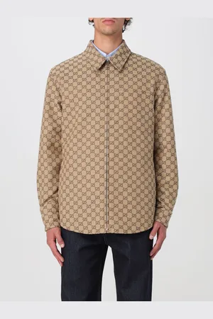 Gucci Overshirt in misto cotone con motivo monogram