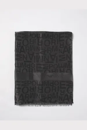 Emporio Armani Sciarpa in viscosa con logo jacquard
