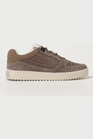 Emporio Armani Sneakers in camoscio e tessuto con logo jacquard