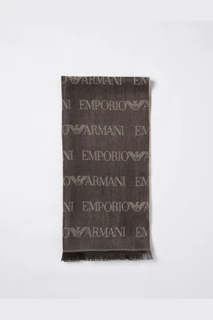 Emporio Armani Sciarpa in misto lana con logo jacquard