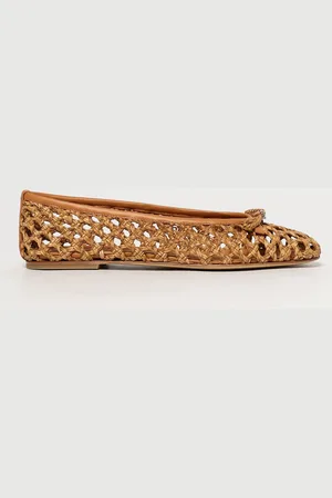 Casadei Ballerina Versilia in rafia con lavorazione crochet