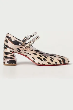 Christian Louboutin Mary Jane Miss Jane in raso di seta stampa animalier