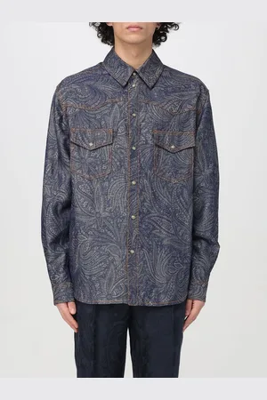 Etro Camicia in denim stampato