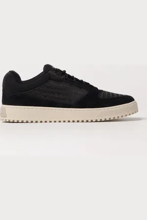 Emporio Armani Sneakers in camoscio e tessuto con logo jacquard