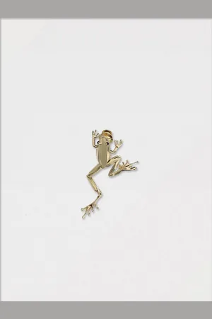 Bottega Veneta Spilla Rana in argento placcato 18 kt