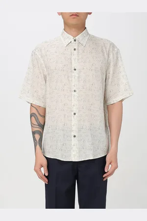 Emporio Armani Camicia in misto viscosa con stampa Eagle