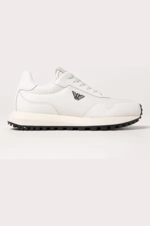 Emporio Armani Sneakers in cotone spalmato saffiano e nylon
