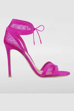 Gianvito Rossi Sandalo Falene in camoscio e nylon a rete