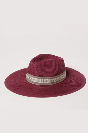 Coccinelle Cappello in rafia con fettuccia logata
