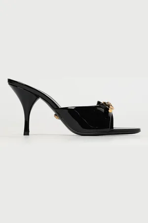 VERSACE Mules Medusa in vernice con fiocco