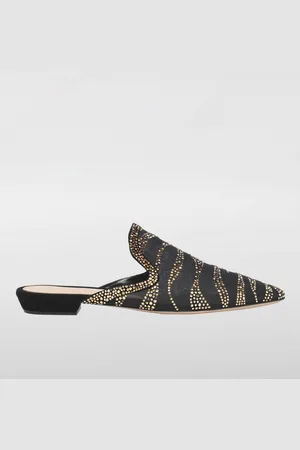 Gianvito Rossi Mules in nylon a rete con cristalli applicati
