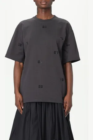 Ganni T-shirt logata con strass
