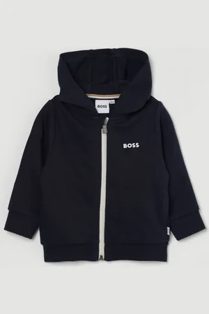 HUGO BOSS Felpa con cappuccio e logo in misto cotone