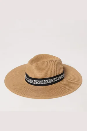 Coccinelle Cappello in rafia con fettuccia logata
