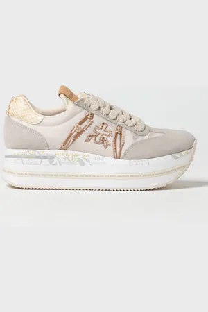 Premiata Sneakers Beth in camoscio e nylon con perline applicate