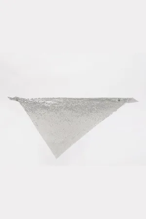 Paco rabanne Foulard bandana in maglia di ottone con lavorazione pixelata