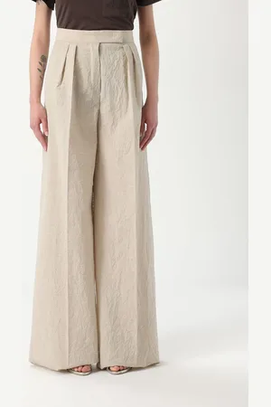 Max Mara Pantalone in lana con effetto stropicciato