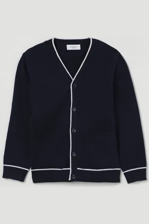 Jeckerson Cardigan a v in misto cotone con toppe
