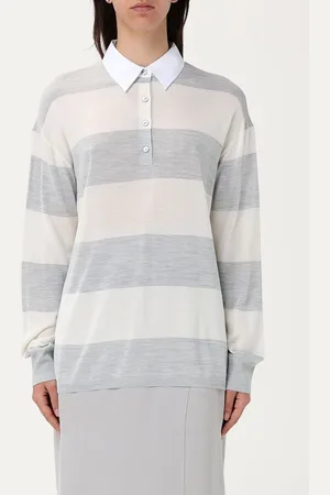 THEORY Polo in seta a righe