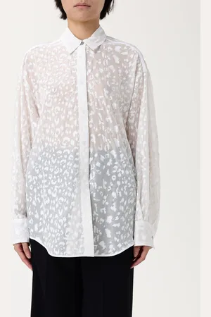 Pinko Camicia in cotone e seta con stamp animalier