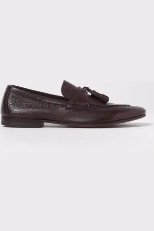 HENDERSON BARACCO Mocassino in pelle a grana con nappe