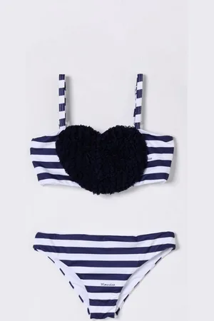 MONNALISA Costume da bagno a righe con cuore