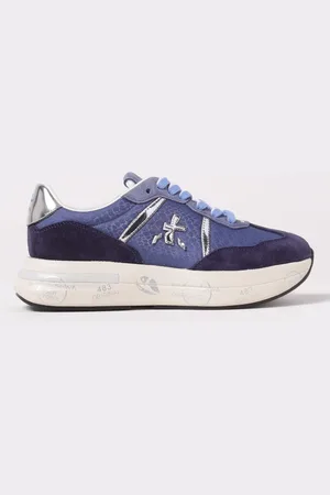 Premiata Sneakers Cassie in camoscio e nylon stampa pitone
