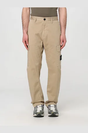Stone Island Pantalone cargo in raso di cotone biologico stretch