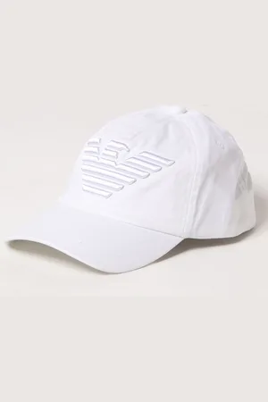 Emporio Armani Cappello in cotone con monogram Eagle ricamato