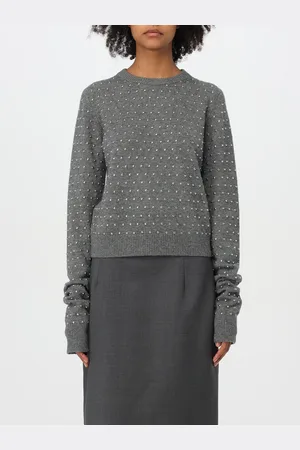 Sportmax Maglione in lana con borchie all over