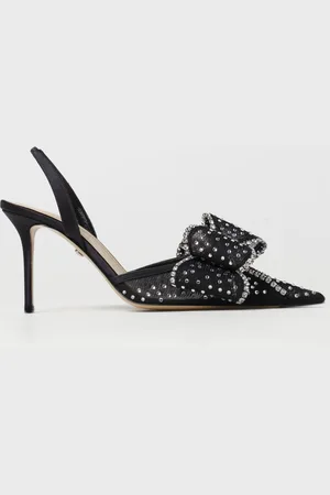 Mach & Mach Slingback Le Cadeau in nylon a rete con strass e fiocco