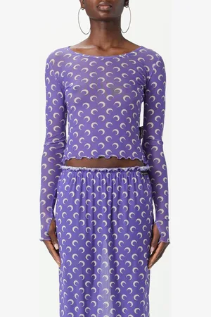 Marine Serre Top in jersey stretch con monogram