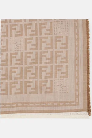 Fendi Scialle FF in lana con monogram jacquard