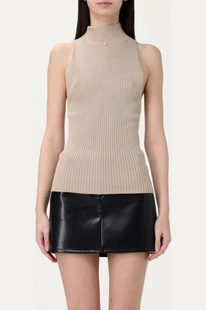 Courrèges Top dolcevita in cotone e lana
